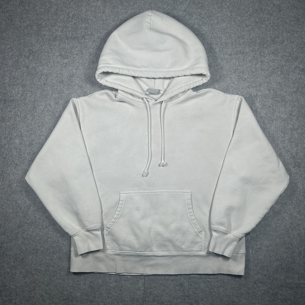 TNA Cozy AF Sweat Fleece Hoodie Womens Size 2 White Cropped Baggy Loungewear
